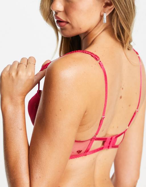 Corsé rosa intenso con corazones de purpurina Minnie de ASOS DESIGN, 3 de 4