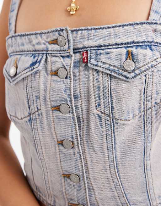 Corsé vaquero con tintado rosa y bolsillos delanteros de Levi's, 4 de 4