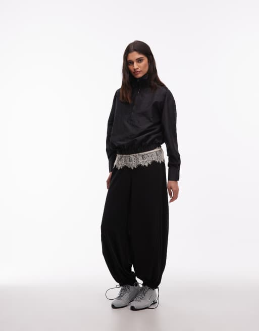 Cortavientos negro con cremallera corta de tafetán de ASOS DESIGN, 2 de 4