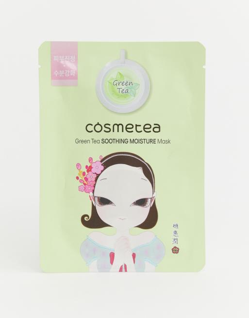 Cosmetea – Beruhigende, feuchtigkeitsspendende Tuchmaske, Grüner Tee