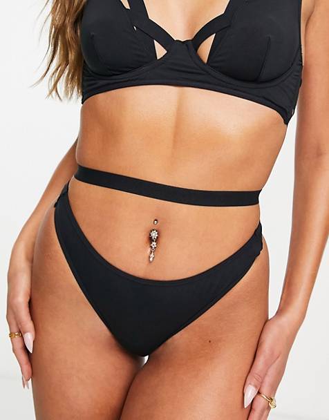 ASOS Damen Kleidung Unterwäsche Slips & Panties Strings Joanna lace and mesh high waist corsetry style thong in 