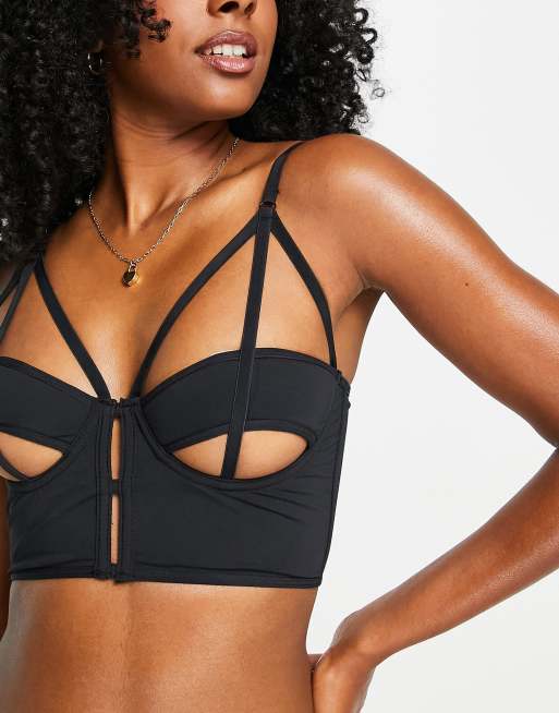 Cosmogonie Exclusive longline balconette bra with cut out detail