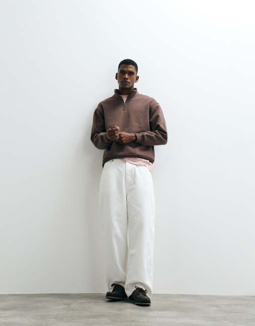 Cotton On 1/4 zip fleece in espresso, 2 of 5