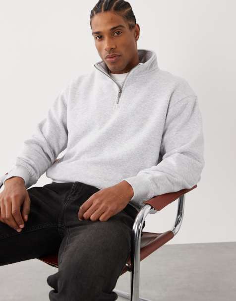 Cotton On 1/4 zip fleece sweatshirt in grey - view 1