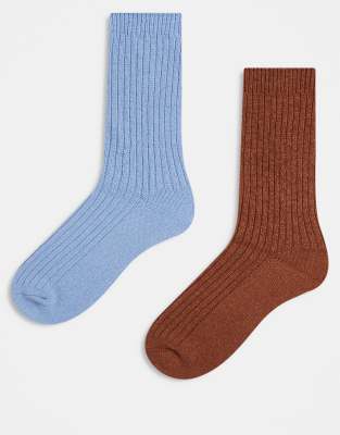 Cotton On 2 Pack Crew Socks In Multi