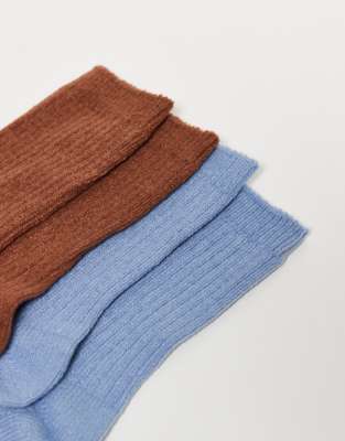 Cotton On 2 Pack Crew Socks In Multi