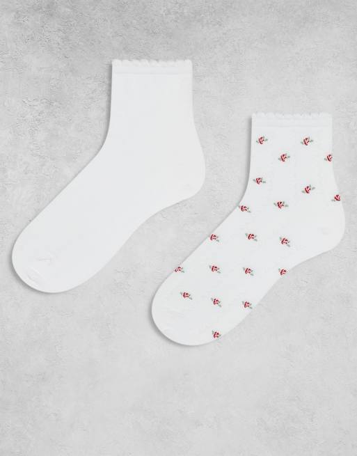 Cotton On 2 pack garden party ankle socks 