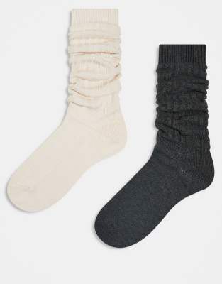Cotton:on Cotton On 2 Pack Lightweight 90's Scrunch Socks-multi