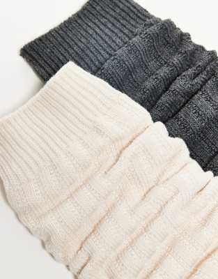 COTTON:ON COTTON ON 2 PACK LIGHTWEIGHT 90'S SCRUNCH SOCKS-MULTI 