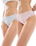 [Cotton On] Cotton On 2 pack of everyday all-over lace cheeky briefs-Multi 8 MULTI