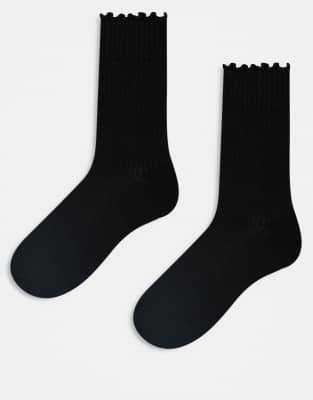 Cotton:on Cotton On 2 Pack Perfect Pair Frill Rib Knit Crew Socks
