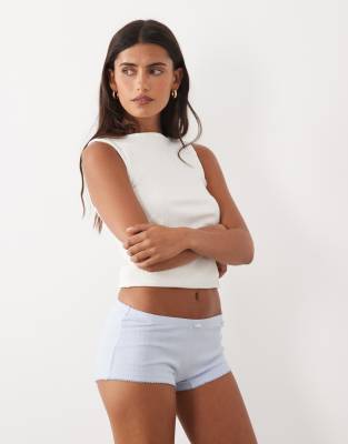 Cotton On 2 Pack Pointelle Micro Mini Shorts In Blue