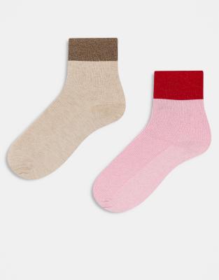 Cotton:on Cotton On 2 Pack Ribbed Sparkle Crew Socks-multi