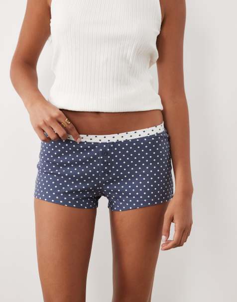 Cotton On 2er-Pack Pyjama-Shorts mit Punkten in Burgunderrot und Blau - view 1