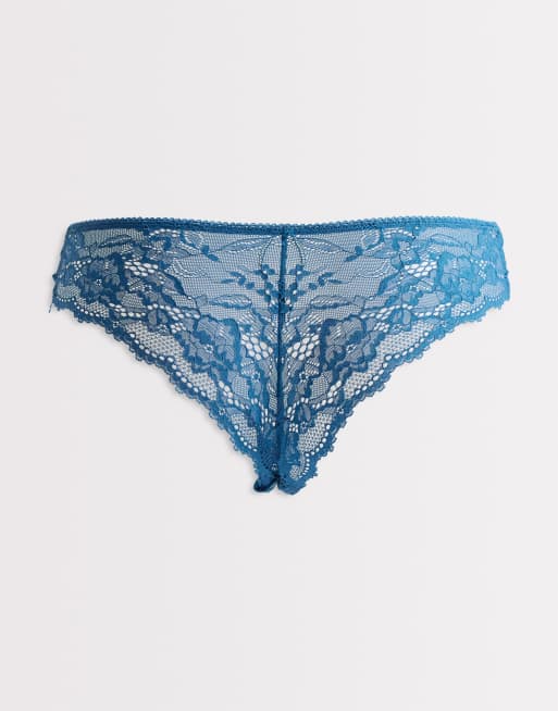 Cotton On 3 pack all over cheeky lace briefs set in teal, purple and butterscotch , 2 of 3