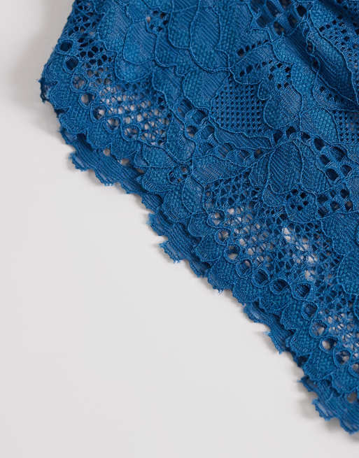 Cotton On 3 pack all over cheeky lace briefs set in teal, purple and butterscotch , 3 of 3