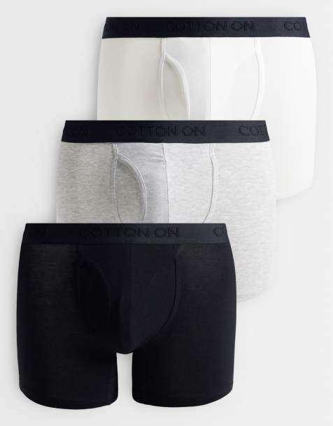 Cotton On 3 pack boxers in black gray and white - view 1