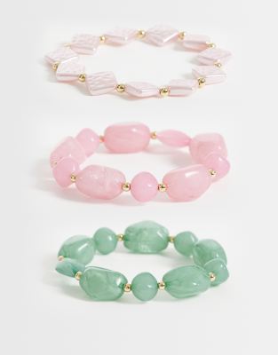 Cotton On 3 pack bracelets in multi multi 6390₽