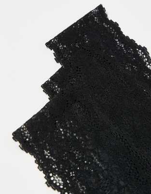 Cotton On 3 Pack Everyday Lace Thong Briefs In Black