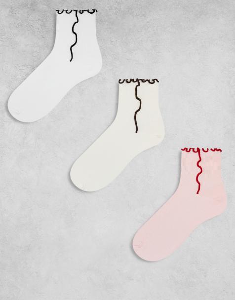 Cotton On 3 pack fashion frill ribbed crew socks - view 1