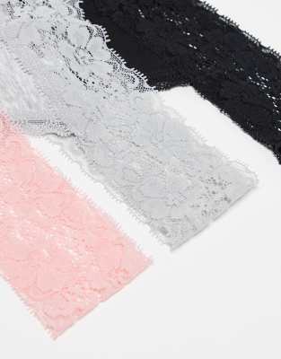 Cotton:on Cotton On 3-pack Lace Comfy Everyday Thongs-multi In Multi