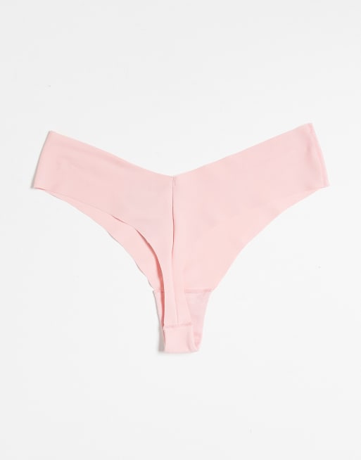 Cotton On 3 pack of invisible cheeky briefs in cream, pink & red, 3 of 3