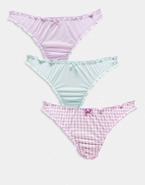 Cotton On 3 pack of lettuce hem g-string briefs - view 1