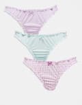 [Cotton On] Cotton On 3 pack of lettuce hem g-string briefs-Multi 6 MULTI