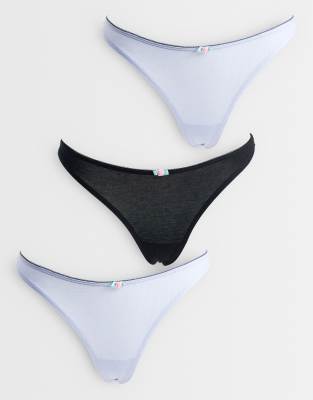 Cotton On 3-pack Rosette Thongs In Multi