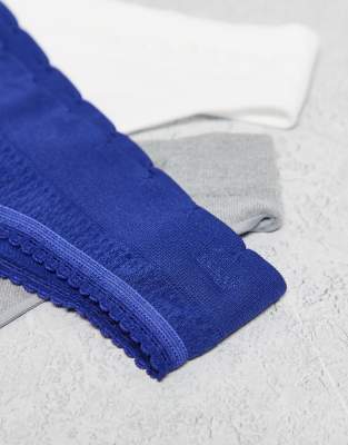 Cotton On 3 Pack Seamless High Cut Thong Briefs In Multi