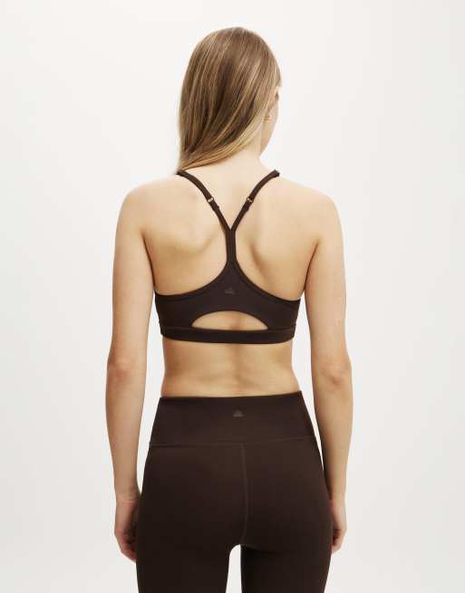 Cotton On 365 keyhole crop in brown, 3 of 4