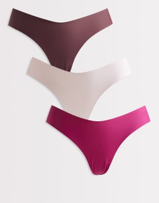 Cotton On - 3er-Pack bequeme Stringtangas aus Spitze in Weiß, Schwarz und Rosa-Bunt