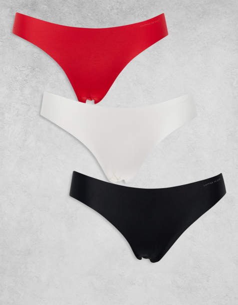 Cotton On – 3er-Pack nahtlose Slips im Bikini-Style in Rot, Schwarz, Creme - view 1