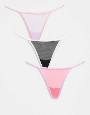 Cotton On - 3er-Pack sportliche Tanga-Slips-Bunt