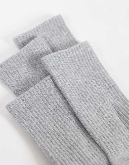 Cotton On 4-pack essentialsstrumpor i gråmelerad, 3 av 3