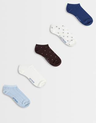 Cotton On 5-pack ankle socks in bulk polka dot mix blue polka mix