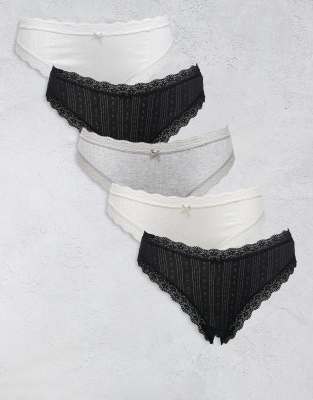 Cotton On 5-pack Basic Cheeky Briefs In Multi