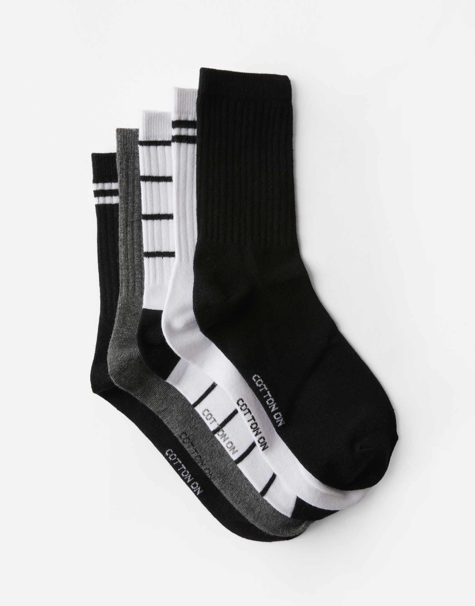 Хлопчатобумажные носки crew по 5 штук в упаковке из нескольких слоев хлопка.