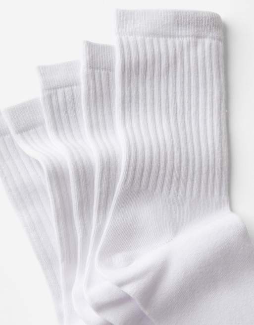 Cotton On 5-pack crew socks in white, 2 of 2