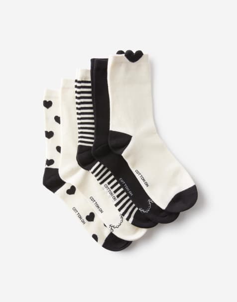 Cotton On – 5er-Pack feine Crew-Socken in verschiedenen Farben - view 1