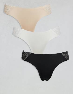 Cotton On - 5er-Pack Slips in Schwarz, Frappé, Cremeweiß-Bunt