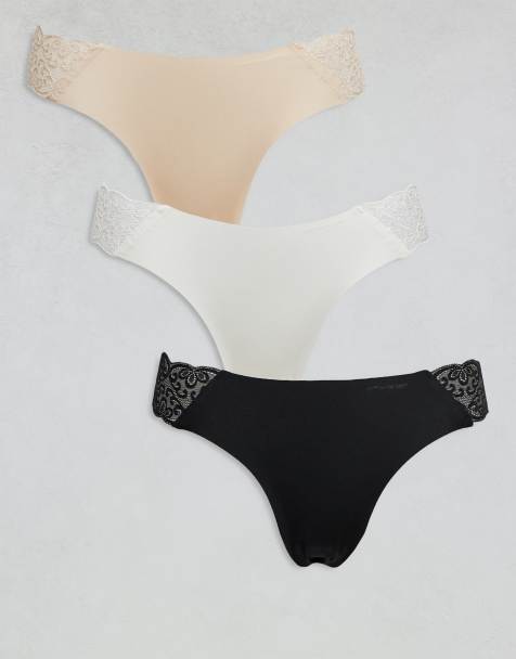 Cotton On – 5er-Pack Slips in Schwarz, Frappé, Cremeweiß - view 1