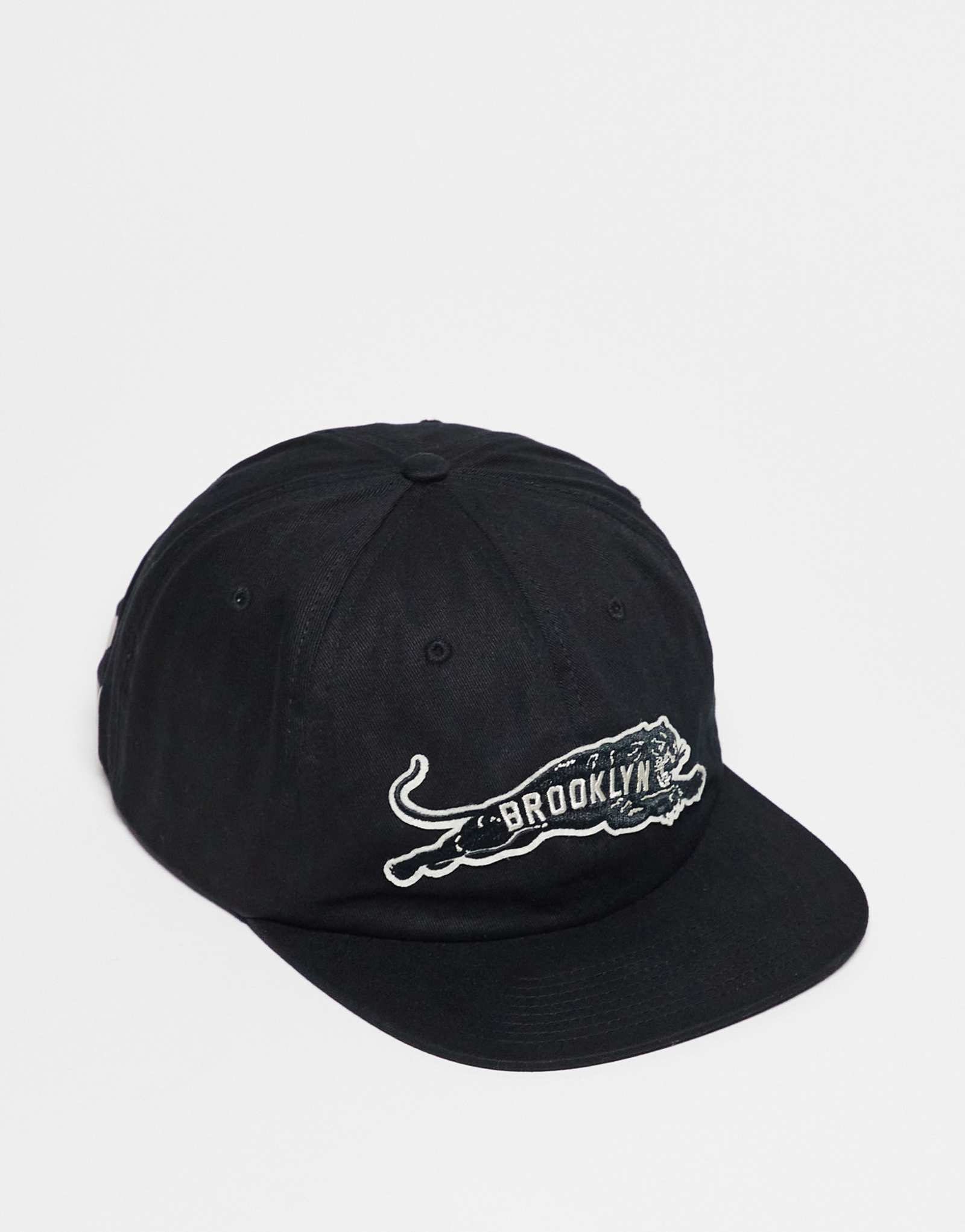 Бейсболка из хлопка с 6 панелями черного цвета