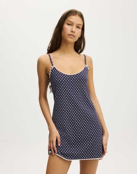 Cotton On 90 s cami nightie in navy - view 1
