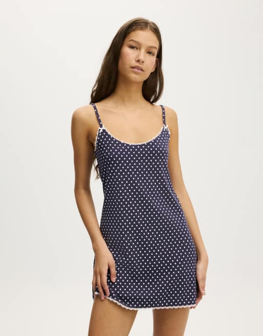 Cotton On 90 s cami nightie in navy