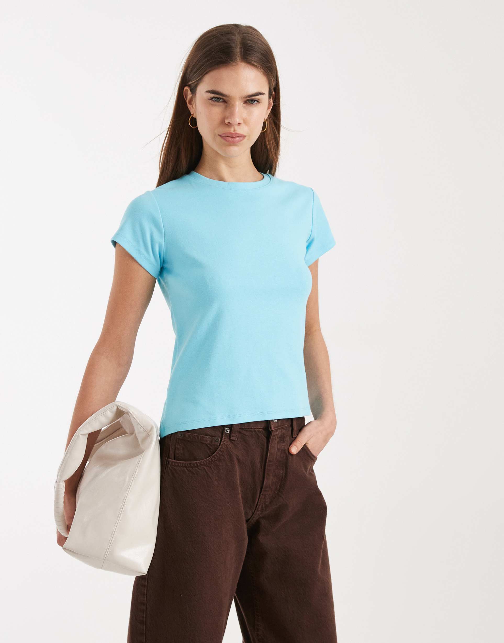cotton on 90s baby tee in aqua fresh