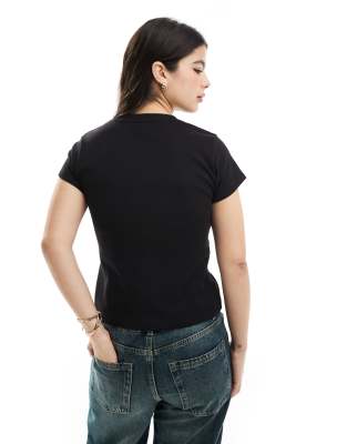 Cotton On 90s baby tee in black 