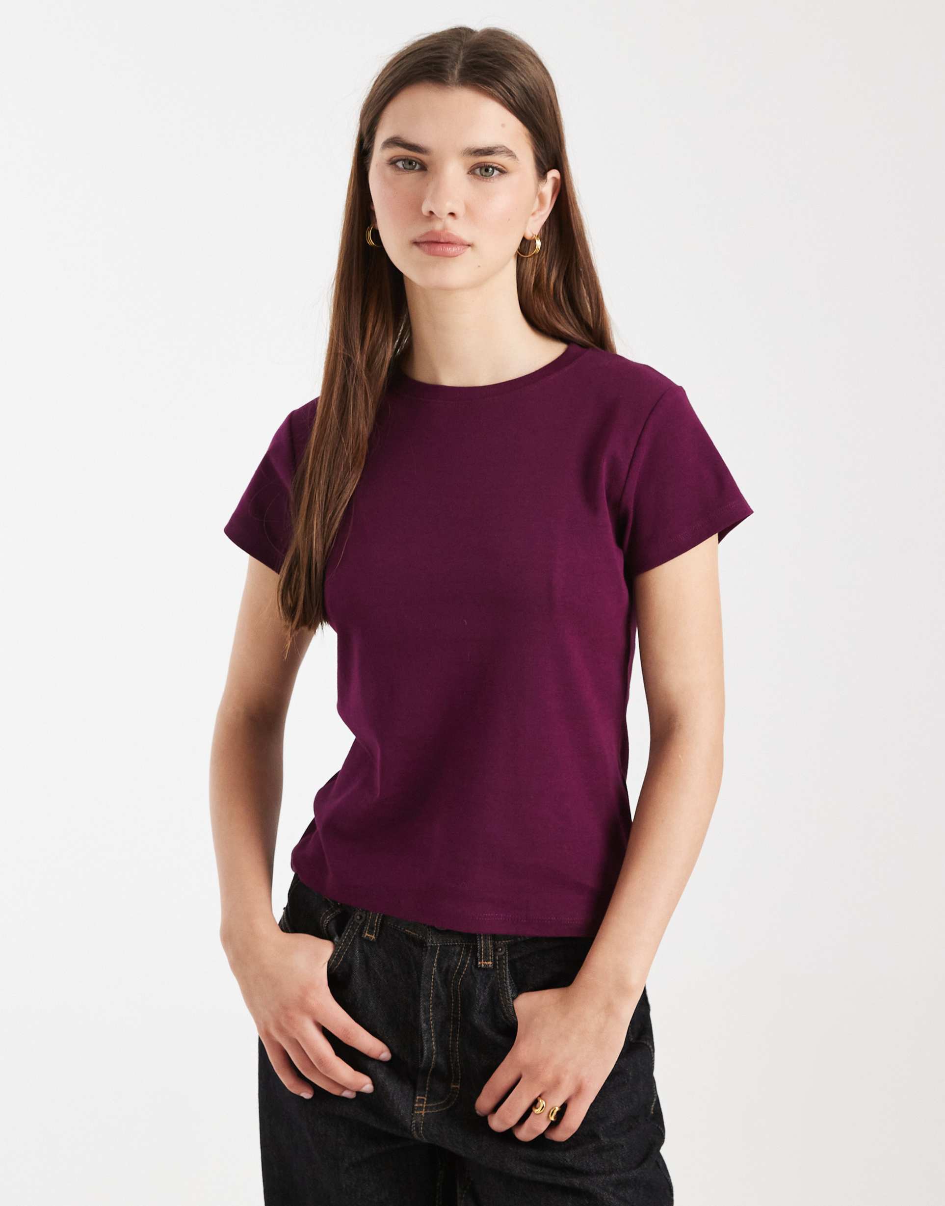cotton on 90s baby tee in blackberry belle