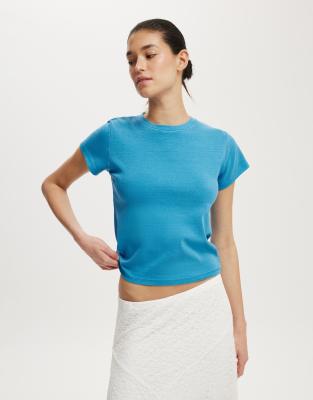 Cotton On 90s Baby Tee In Blue