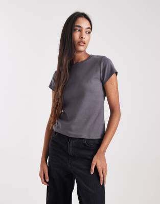 Cotton On 90s Baby Tee In Gray
